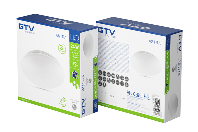 Plafoniera ASTRA LED czujnik mikrofalowy Ø380mm 4000K 24W 1920lm LD-ASTR24WM-NW-00