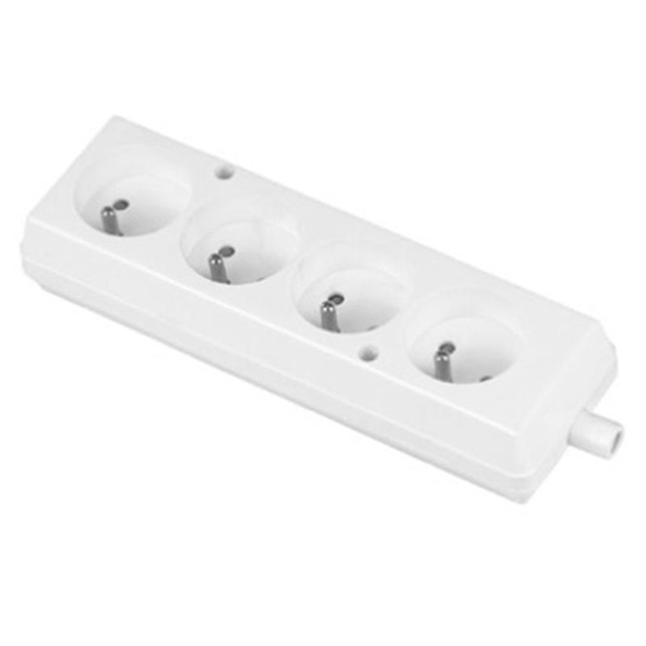 Gniazdo przedłużacza czterokrotne białe