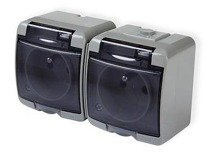 JUNIOR Gniazdo podwójne 2x2P+Z (klapka dymna)