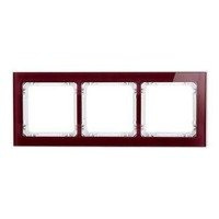 Karlik Deco Ramka 3-krotna - efekt szkła (ramka: bordowa; spód: biały)