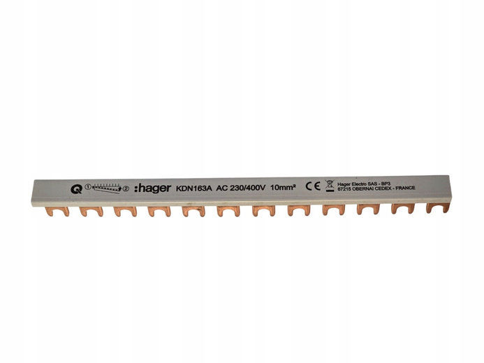 Hager Szyna łączeniowa grzebieniowa widełkowa 1F 12mod 10mm2