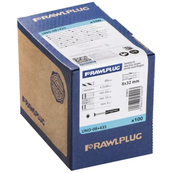 Rawlplug UNO Kołek uniwersalny 8x32 mm z wkrętem 4,5x40m