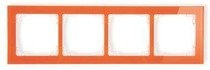 Karlik Deco Ramka uniwersalna 4-krotna - efekt szkła (ramka: pomarańczowa; spód: