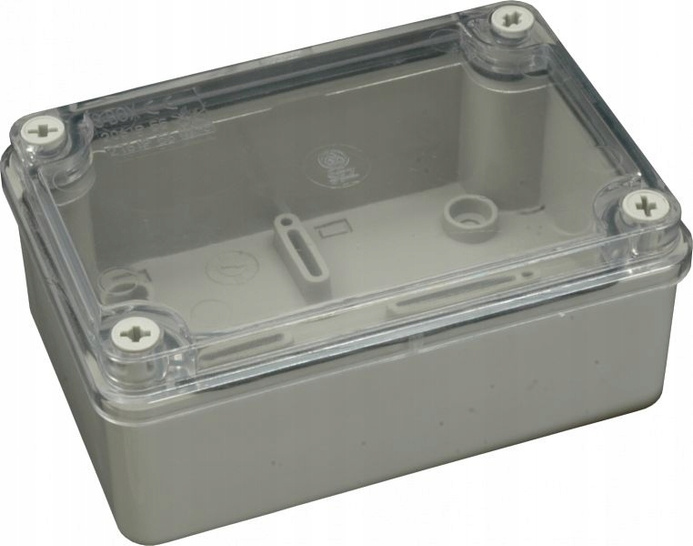 Pawbol Puszka instalacyjna S-BOX216-P 120x80x50 IP65 szara bez dławików pokrywa przezroczysta