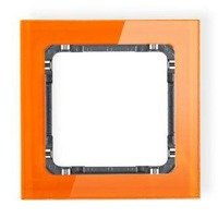 Karlik Deco Ramka uniwersalna 1-krotna - efekt szkła (ramka: pomarańczowa; spód: