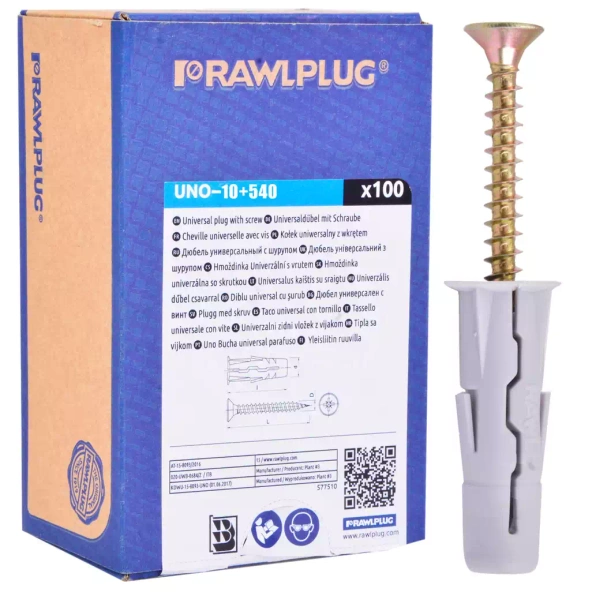 Rawlplug UNO Kołek uniwersalny 10x36 mm z wkrętem 6,0x50mm