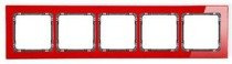 Karlik Deco Ramka uniwersalna 5-krotna - efekt szkła (ramka: czerwona; spód: cza