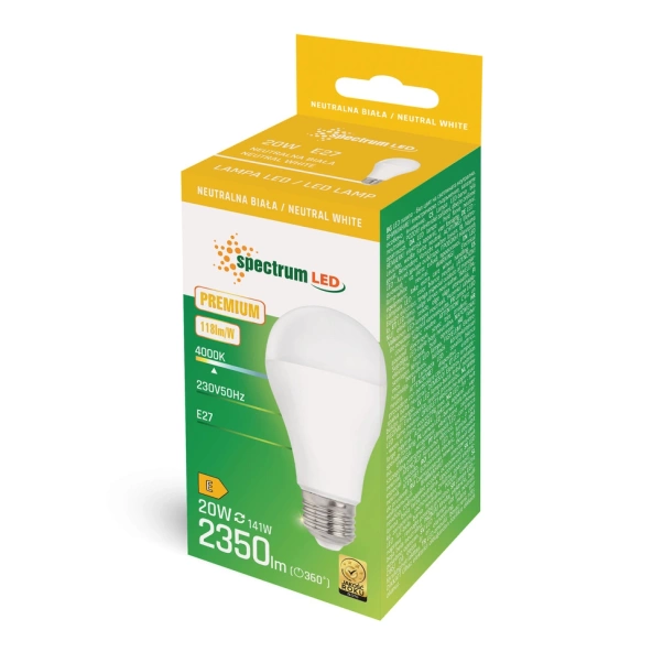 Żarówka LED GLS E27 20W NW A60