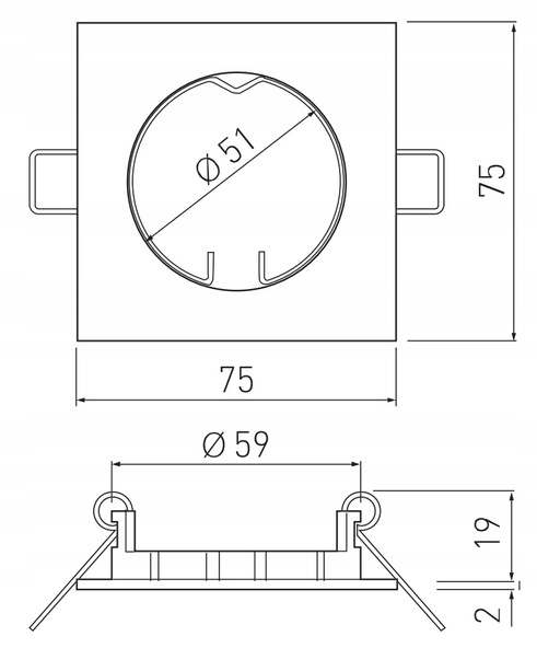 GTV Oprawa sufitowa stały kwadrat patyna OP-PROD4-30