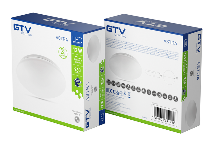 Plafoniera ASTRA LED Ø255mm 4000K 12W 960lm LD-ASTR12W-NW-00