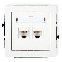 Karlik Deco Mechanizm gniazda komputerowego podwójnego 2xRJ45, kat. 6, 8-stykowy
