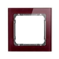 Karlik Deco Ramka 1-krotna - efekt szkła (ramka: bordowa; spód: grafit)