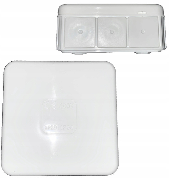 ViPlast puszka natynkowa biała IP55 85x85x37 030-01