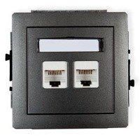 Karlik Deco Mechanizm gniazda komputerowego podwójnego 2xRJ45, kat. 6, ekranowan