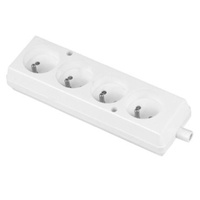 Gniazdo przedłużacza czterokrotne białe