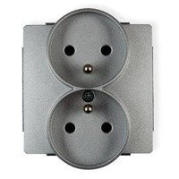 Karlik Deco Mechanizm gniazda podwójnego do ramki z uziemieniem 2x2P+Z