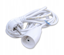 Przedłużacz z jednym gniazdem 3mb z przewodem 3x1mm biały