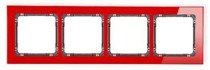 Karlik Deco Ramka uniwersalna 4-krotna - efekt szkła (ramka: czerwona; spód: cza