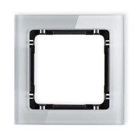 Karlik Deco Ramka uniwersalna 1-krotna - efekt szkła (ramka: szara; spód: czarny