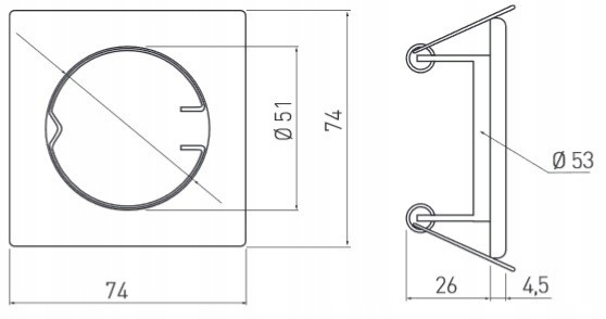 GTV Oprawa sufitowa kwadratowa stała czarny chrom OP-PAST2-21