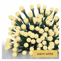 EMOS Lampki choinkowe 200 LED cherry 20m , ciepła biel, zielony przewód, IP44, 8 programów, timer