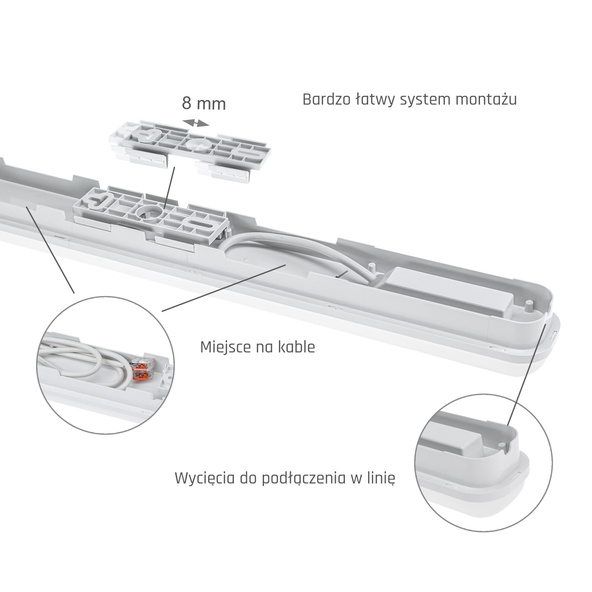 Oprawa LIMEA GO 25W LED 4000K 3000lm IP65 60cm 230V