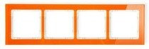 Karlik Deco Ramka uniwersalna 4-krotna - efekt szkła (ramka: pomarańczowa; spód: