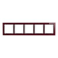 Karlik Deco Ramka 5-krotna - efekt szkła (ramka: bordowa; spód: grafit)