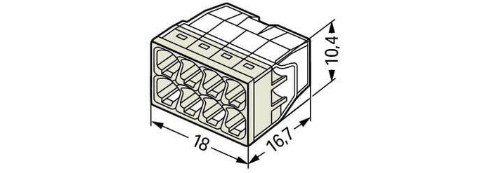 Wago Szybkozłączka Compact 8x0,5-2,5mm2 transparentna