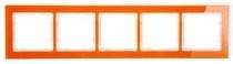 Karlik Deco Ramka uniwersalna 5-krotna - efekt szkła (ramka: pomarańczowa; spód: