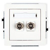 Karlik Deco Mechanizm gniazda antenowego podwójnego typu F (SAT) niklowany