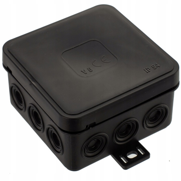 ViPlast puszka natynkowa czarna IP54 75x75x41 035-05