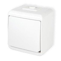 JUNIOR biały Łącznik jednobiegunowy podświetlany hermetyczny