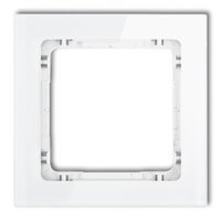 Karlik Deco Ramka uniwersalna 1-krotna - efekt szkła ramka: biała; spód: biały