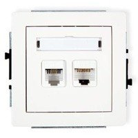 Karlik Deco Mechanizm gniazda telefonicznego pojedynczego 1xRJ11 + komputerowego