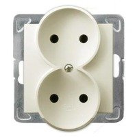 Ospel IMPRESJA ecru Gniazdo podwójne b/u do ramki