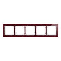 Karlik Deco Ramka 5-krotna - efekt szkła (ramka: bordowa; spód: biały)