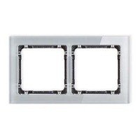 Karlik Deco Ramka uniwersalna 2-krotna - efekt szkła (ramka: szara; spód: grafit