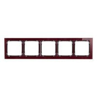 Karlik Deco Ramka 5-krotna - efekt szkła (ramka: bordowa; spód: czarny)