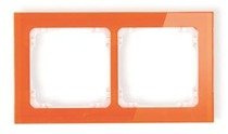 Karlik Deco Ramka uniwersalna 2-krotna - efekt szkła (ramka: pomarańczowa; spód: