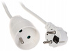 Przedłużacz z jednym gniazdem 1,5mb z przewodem 3x1mm biały