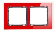 Karlik Deco Ramka uniwersalna 2-krotna - efekt szkła (ramka: czerwona; spód: cza