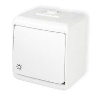 JUNIOR Łącznik  światło podświetlany biały IP54 WHE-5L