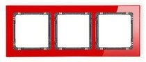 Karlik Deco Ramka uniwersalna 3-krotna - efekt szkła (ramka: czerwona; spód: cza