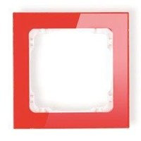 Karlik Deco Ramka uniwersalna 1-krotna - efekt szkła ramka: czerwona; spód: biały