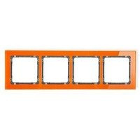 Karlik Deco Ramka uniwersalna 4-krotna - efekt szkła (ramka: pomarańczowa; spód: