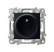 Ospel Szafir czarny metalik Gniazdo pojedyncze z uziemieniem