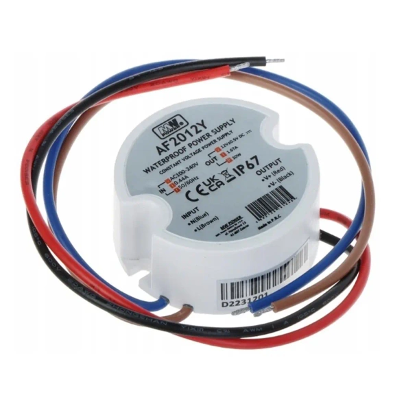 Zasilacz do led 20W do puszki 12V DC