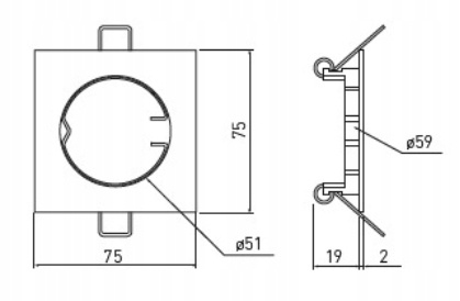 GTV Oprawa sufitowa stały kwadrat chrom OP-PROD4-01