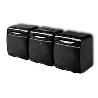 JUNIOR Gniazdo potrójne n/t czarne IP54 12GHE-3d